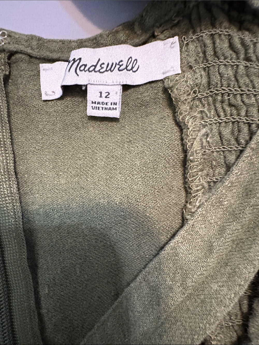 Madewell Linen Cotton Button Jumpsuit Green Wide Leg 12 - Picture 7 of 9